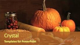  Presentation with nuts - Slide deck enhanced with thanksgiving - freshly baked pie with pumpkin background and a tawny brown colored foreground