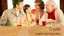  Presentation with festive - Colorful presentation design enhanced with thanksgiving - image of festive table backdrop and a yellow colored foreground