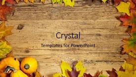  Presentation with fall leaves - PPT theme having thanksgiving autumn fall background background and a coral colored foreground