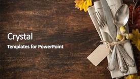  Presentation with fall leaves - Amazing slide deck having thanksgiving autumn place setting backdrop and a tawny brown colored foreground