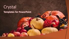  Presentation with halloween pumpkins thanksgiving day - PPT layouts with thanksgiving-background-festive-still-life background and a tawny brown colored foreground
