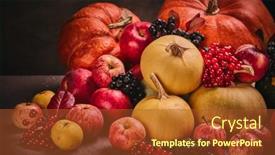  Presentation with halloween pumpkins thanksgiving day - Slide set with thanksgiving-background-festive-still-life background and a tawny brown colored foreground