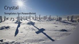  Presentation with thanksgiving - PPT theme with thanksgiving bible - frozen crosses in winter landscape background and a teal colored foreground