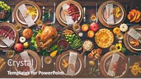 Presentation with thanksgiving dinner - Theme having thanksgiving celebration traditional dinner roasted background and a tawny brown colored foreground