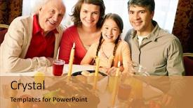  Presentation with man looking up happy - Presentation design consisting of thanksgiving christmas - portrait of happy family looking background and a gold colored foreground