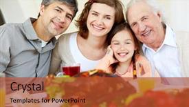  Presentation with moslem family - Beautiful slide set featuring thanksgiving christmas - portrait of happy family sitting backdrop and a red colored foreground