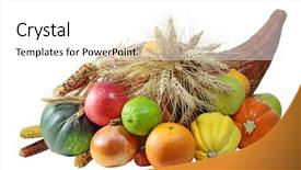  Presentation with timber harvest thanksgiving - Beautiful theme featuring thanksgiving cornucopia full of harvested backdrop and a  colored foreground