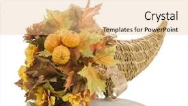  Presentation with thanksgiving - Beautiful theme featuring thanksgiving cornucopia wicker horn backdrop and a lemonade colored foreground