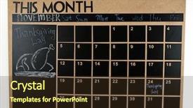  Presentation with chalkboard - PPT theme having thanksgiving day - chalkboard wall calendar with mark background and a tawny brown colored foreground