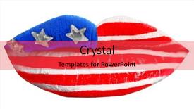  Presentation with usa flag and energy - Theme having thanksgiving day - female lips with creative usa background and a red colored foreground