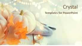  Presentation with table setting - Presentation design having thanksgiving day dinner holiday served background and a cream colored foreground