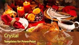  Presentation with thanksgiving dinner - Amazing theme having thanksgiving dinner roasted turkey garnished backdrop and a tawny brown colored foreground
