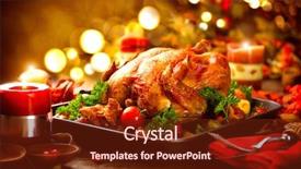  Presentation with thanksgiving dinner - Theme having thanksgiving dinner thanksgiving turkey served background and a tawny brown colored foreground