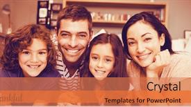  Presentation with happy thanksgiving - Theme consisting of thanksgiving greeting text against portrait background and a coral colored foreground