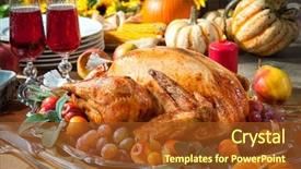  Presentation with thanksgiving dinner - Cool new presentation theme with thanksgiving or christmas dinner roasted backdrop and a tawny brown colored foreground