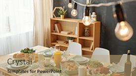  Presentation with thanksgiving dinner - Colorful slide set enhanced with thanksgiving-or-christmas-festive-dinner backdrop and a coral colored foreground