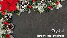  Presentation with grunge flower - Beautiful slides featuring thanksgiving-poinsettia-flower-border backdrop and a dark gray colored foreground