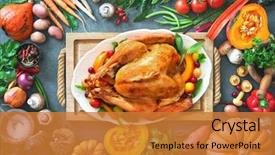  Presentation with guava fruits fresh green fruit - Beautiful PPT layouts featuring thanksgiving roast turkey with autumn backdrop and a gold colored foreground