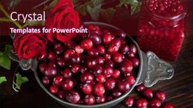  Presentation with thanksgiving - Audience pleasing presentation consisting of thanksgiving still-life with cranberries and red roses backdrop and a tawny brown colored foreground