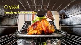  Presentation with chicken - Presentation consisting of thanksgiving turkey - housewife prepares roast chicken background and a tawny brown colored foreground