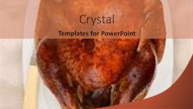  Presentation with vertical - Presentation featuring thanksgiving-turkey-and-carving-knife background and a coral colored foreground