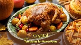  Presentation with thanksgiving - PPT layouts enhanced with thanksgiving-turkey-apple-pie background and a tawny brown colored foreground