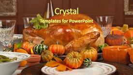  Presentation with turkey - Slide set having thanksgiving turkey background and a tawny brown colored foreground