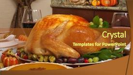  Presentation with thanksgiving - Theme with thanksgiving turkey background and a tawny brown colored foreground