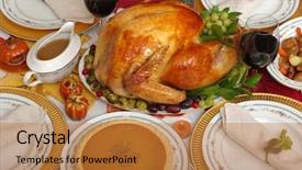  Presentation with thanksgiving - Colorful PPT layouts enhanced with thanksgiving turkey backdrop and a gold colored foreground