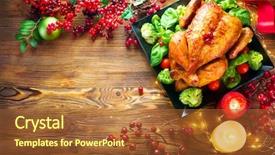  Presentation with christmas dinner - Audience pleasing PPT theme consisting of thanksgivingnew - christmas dinner roasted chicken winter backdrop and a red colored foreground