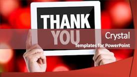  Presentation with appreciation client - Cool new slides with appreciation client - tablet pc with text thank backdrop and a red colored foreground