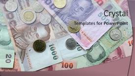  Presentation with thai - PPT theme having thankyou background - thai money - baht background and a light blue colored foreground