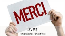  Presentation with thank - Cool new theme with customer appreciation - thank you in french placard backdrop and a white colored foreground