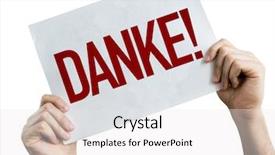  Presentation with thank you - PPT layouts consisting of customer appreciation - thank you in german placard background and a white colored foreground