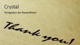  Presentation with aged - Beautiful presentation theme featuring thank you written on aged backdrop and a soft green colored foreground