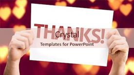 Presentation with heart - PPT theme consisting of thanks card with heart bokeh background and a coral colored foreground