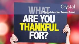  Presentation with background - Presentation theme consisting of are you thankful for card background and a ocean colored foreground