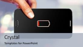  Presentation with map mobile device - Presentation theme featuring that a battery is low background and a light blue colored foreground