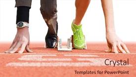  Presentation with successful - Colorful theme enhanced with that being successful in business backdrop and a coral colored foreground