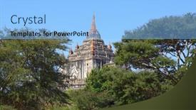  Presentation with myanmar bagan - Beautiful theme featuring that-byin-nyu-temple backdrop and a light blue colored foreground
