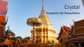  Presentation with chiang mai - PPT layouts with that doi suthep buddhist temple background and a light blue colored foreground