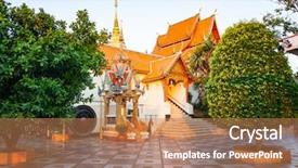  Presentation with chiang mai - Slide deck having that doi suthep buddhist temple background and a coral colored foreground