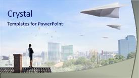  Presentation with freedom - PPT theme enhanced with that feeling of freedom mixed background and a light blue colored foreground