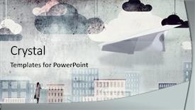  Presentation with freedom - Colorful PPT theme enhanced with that feeling of freedom mixed backdrop and a  colored foreground