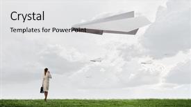  Presentation with aviation - Presentation theme featuring that feeling of freedom background and a white colored foreground