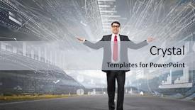  Presentation with level up to success - Slides consisting of that feeling of triumph success background and a light gray colored foreground