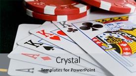  Presentation with poker chips - Presentation design enhanced with that makes a full house background and a light gray colored foreground