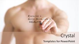  Presentation with exercise nutrition - PPT layouts consisting of that reads exercise good nutrition background and a coral colored foreground