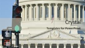  Presentation with united states capitol building - Slide deck consisting of that symbolizes a positive decree background and a soft green colored foreground