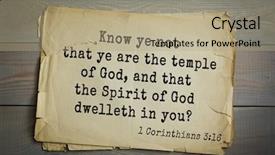  Presentation with bible verses - PPT layouts having that ye are the temple background and a coral colored foreground